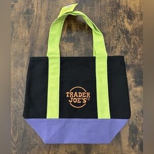 Trader Joe’s Halloween Mini Canvas Reusable Bag: Black Purple Green Multicolor
